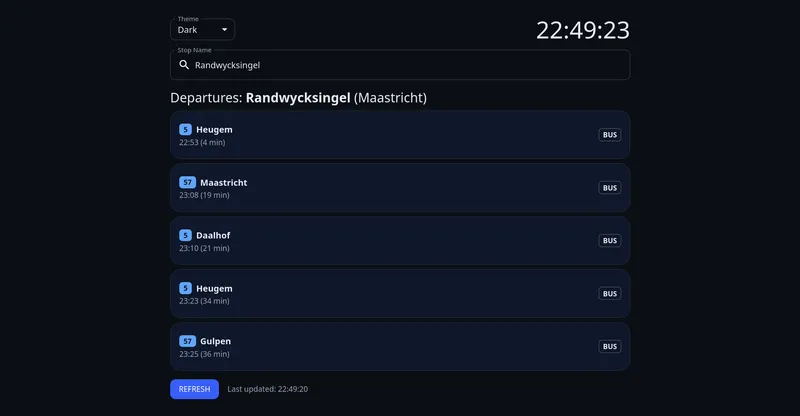 Screenshot of Departures
